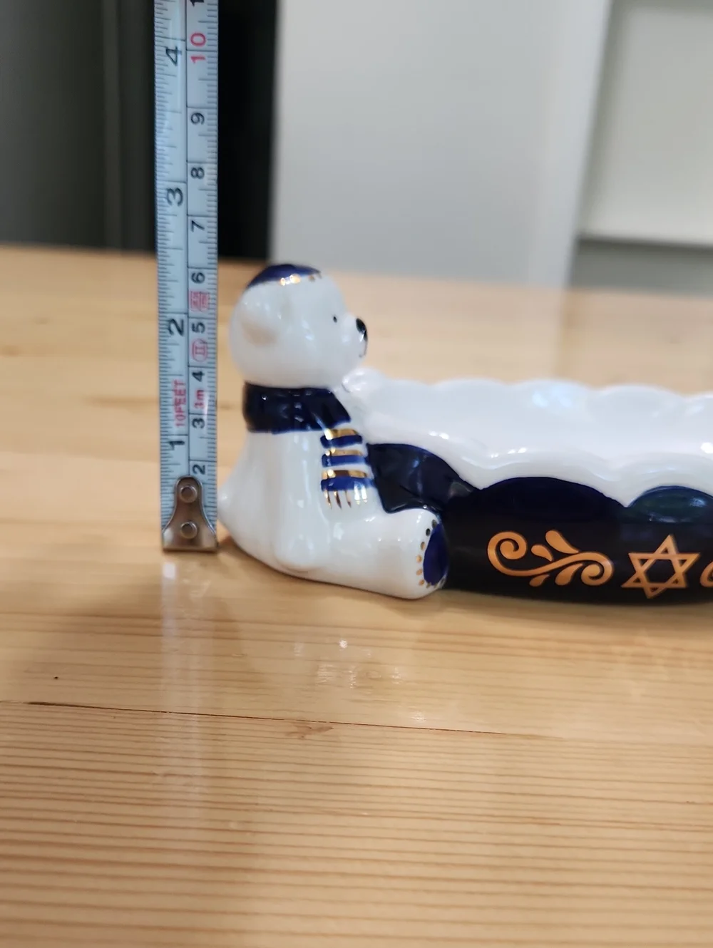 Vintage Hanukkah Polar Bears Wearing Kippot Yamikas Star Of David Dish Ceramic